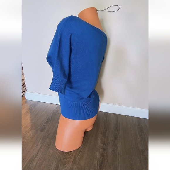 Women's Take Out Blue Kimono 3/4 Sleeve Knit Top Size Small NWOT - Picture 2 of 5